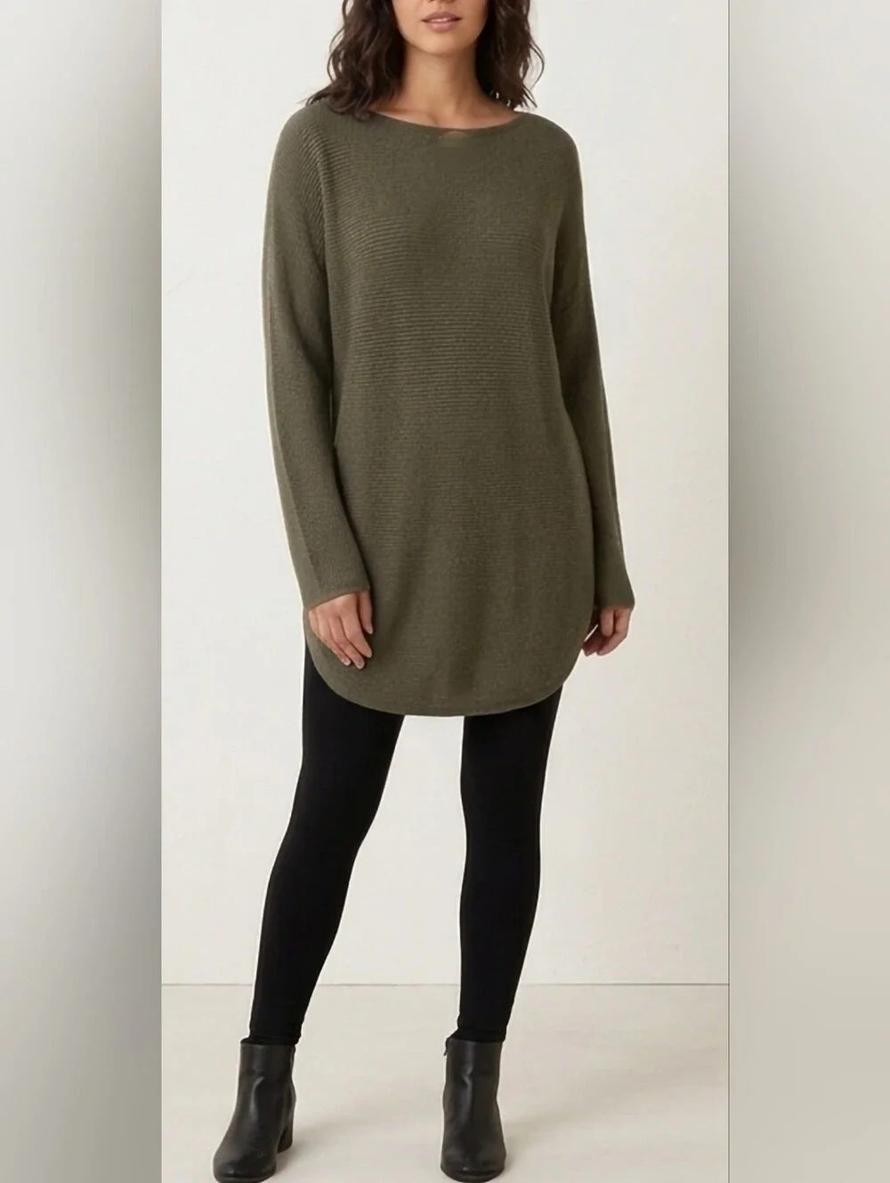 Michael Kors Women’s Waffle Olive Knit Tunic Sweater Medium/Large